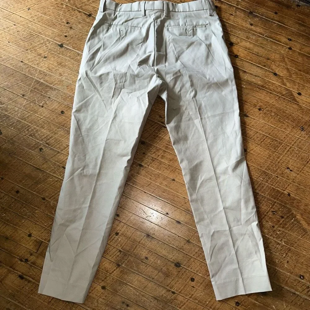Banana Republic tan tailored slim fit 33x30 flat front slacks